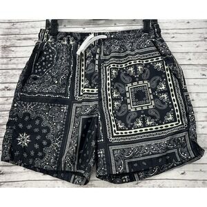 Maison Article Shorts Mens Medium Paisley Athletic Drawstring Lightweight Liner
